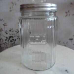 antique glass tea canister